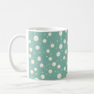 Mug Retro Vert Couleurs Pois Boho Style Vintage