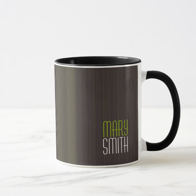 Mug Rétro vert nommé fait sur commande frais (Droite)