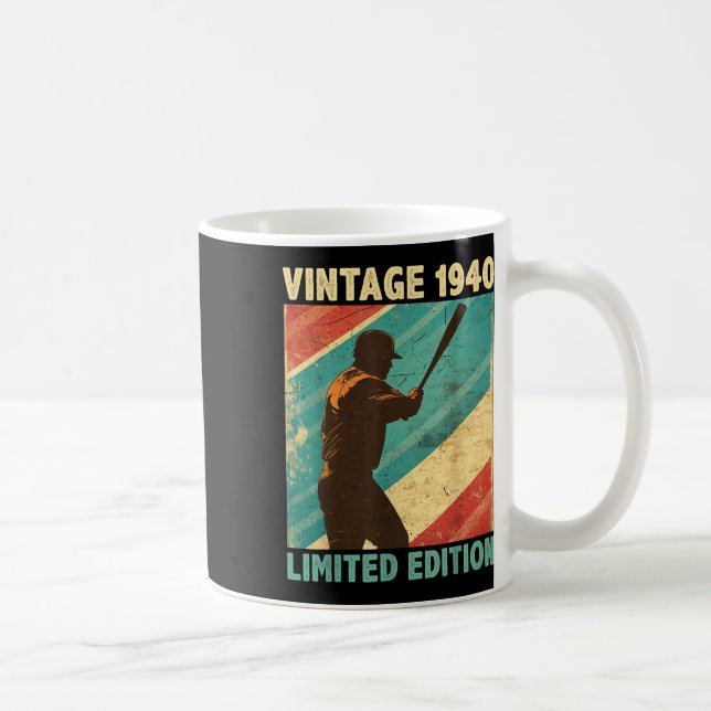 Mug Retro Vintage 1940 Baseball Lover Limited Edition (Droite)