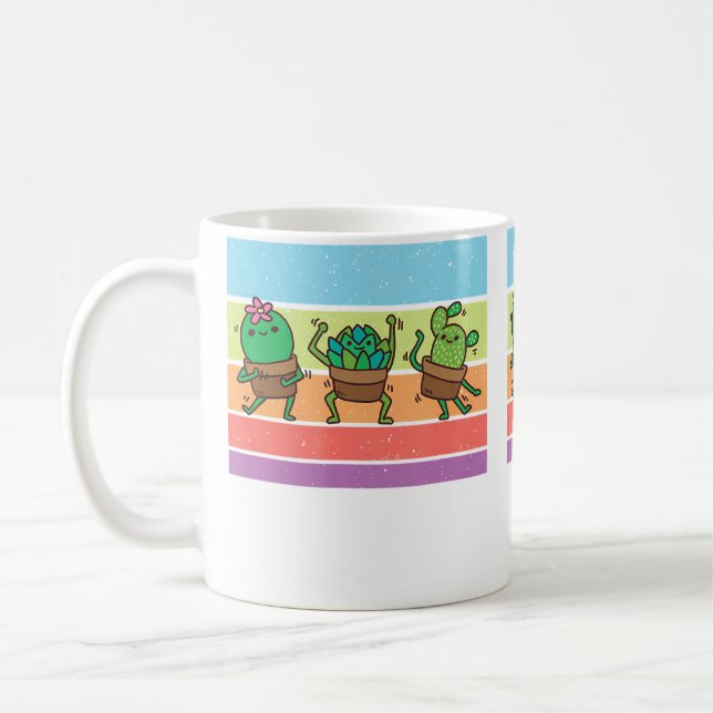 Mug Retro Vintage Cactus Gardening Fun (Gauche)