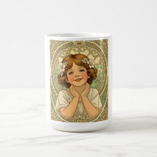 Mug retro vintage child with flowers