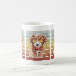 Mug Rétro Vintage Coucher de soleil Cavoodle Maman Pap