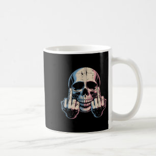 Mug Retro Vintage crâne face drôle du doigt médian