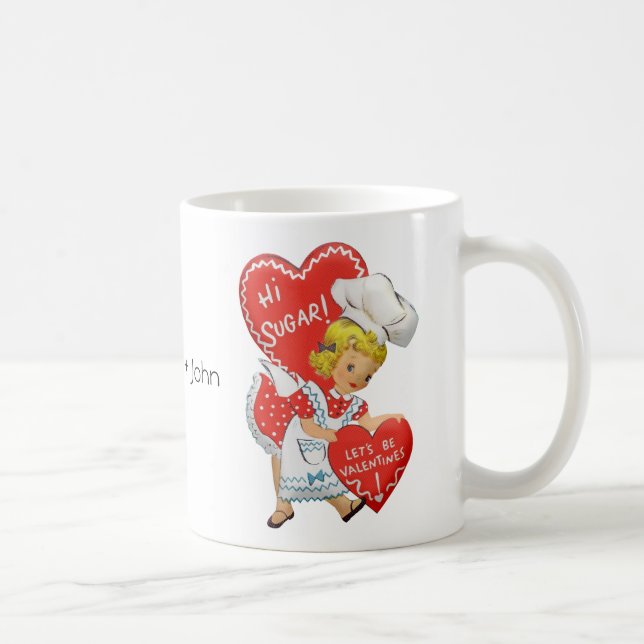 Mug Retro vintage fille valentine son sucre (Droite)
