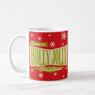 Mug Retro Vintage Holly Jolly Noël