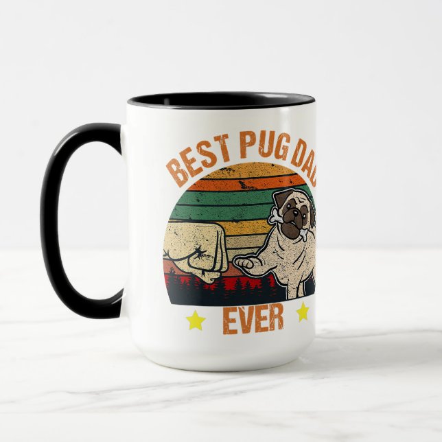 Mug Retro Vintage meilleur Carlin papa jamais (Gauche)