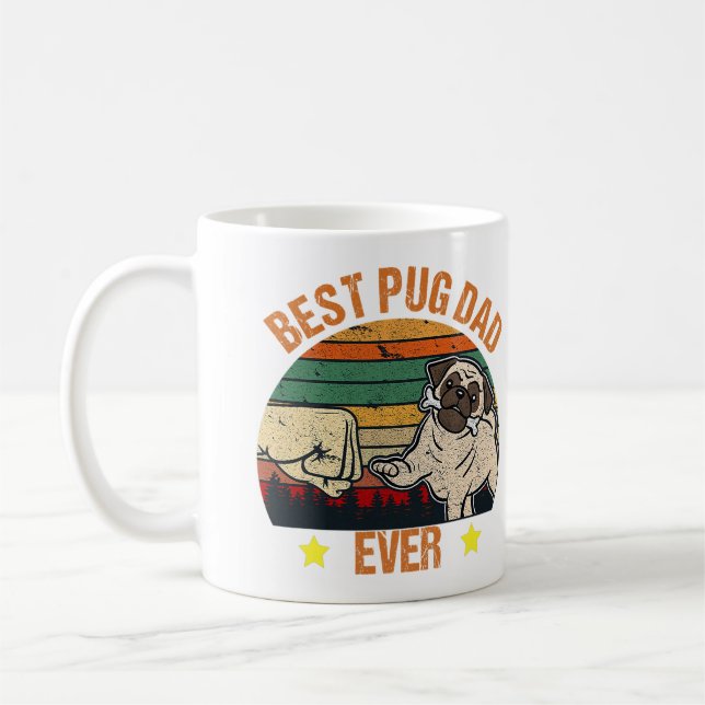 Mug Retro Vintage meilleur Carlin papa jamais (Gauche)