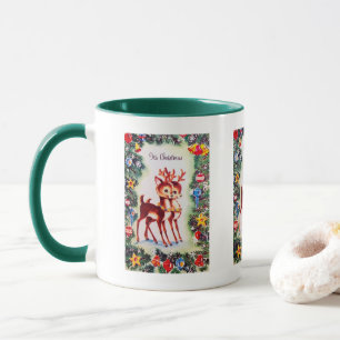 Mug Retro vintage Noël rennes vacances
