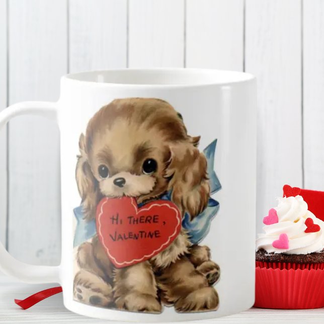 Mug Retro Vintage Puppy Love Valentine's Day (Créateur téléchargé)