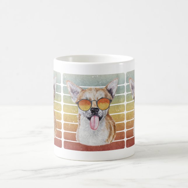 Mug Retro Vintage Sunset Chihuahua Maman Papa (Centre)