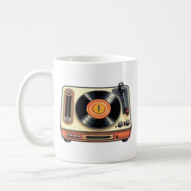 Mug Retro Vinyl Record Player (Gauche)