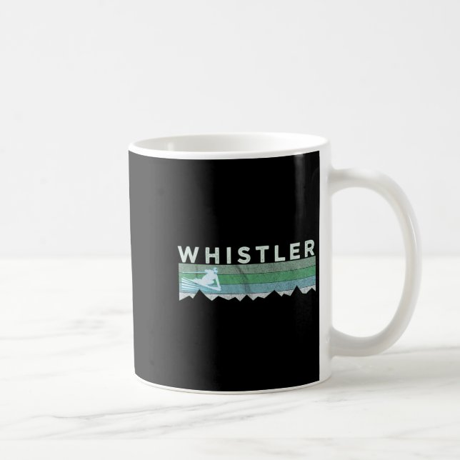 Mug Rétro Whistler Bc Canada en détresse Ski  (Droite)