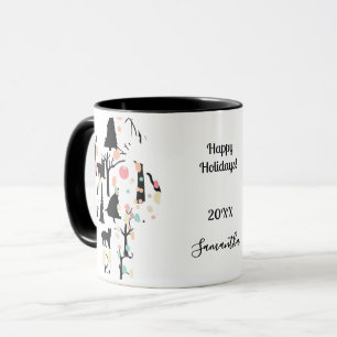 Mug RetroMinimaliste Personnalisé BlackCats & Branches