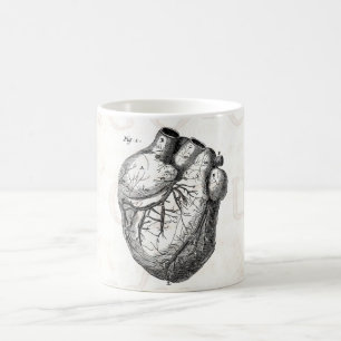 Mug Rétros coeurs cardiaques d'anatomie de coeur