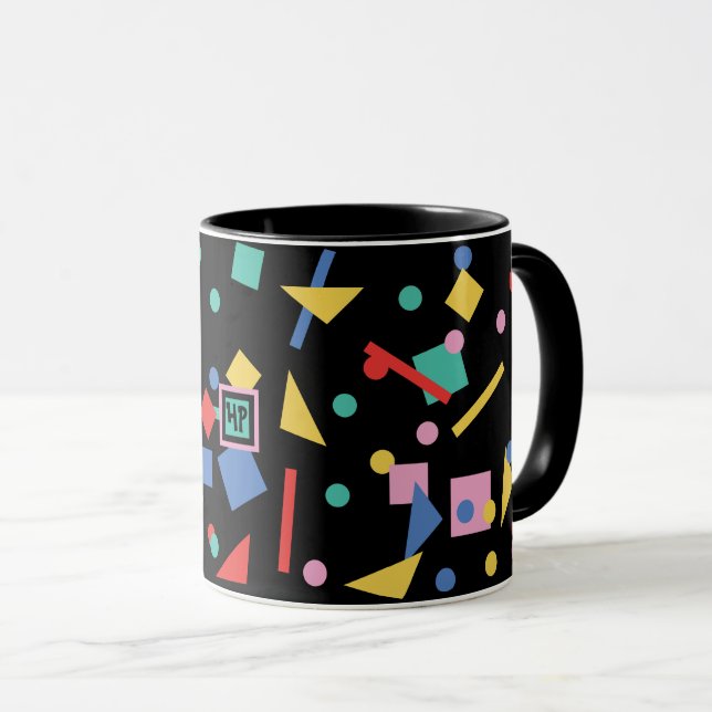 Mug Rétros formes géométriques d'art de bruit 80s (Devant droit)