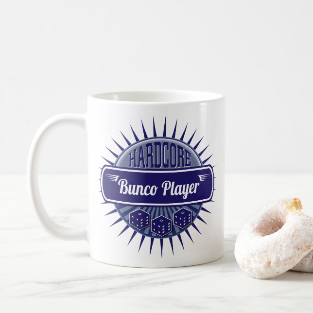 Mug Rétros matrices inconditionnelles vintages bleues (Avec donut)