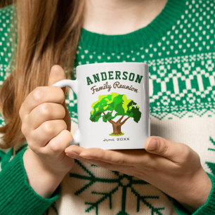 Mug Réunion de famille avec nom personnalisé Arbre Ver