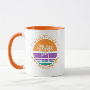 Mug Réunion de famille sur mesure palmier de plage