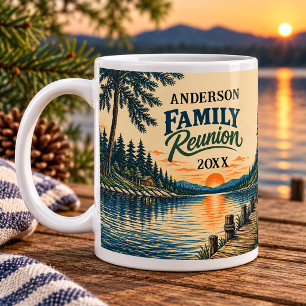 Mug Réunion de famille vintage au lac 