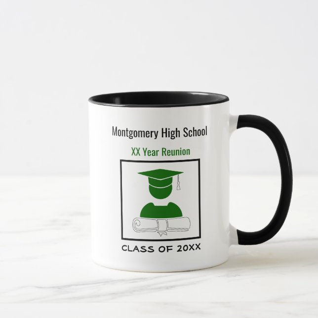 Mug Réunion du lycée Personnalisé Vert et Blanc (Droite)
