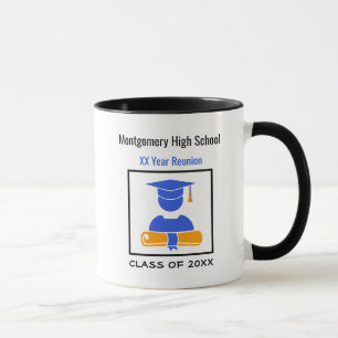 Mug Réunion du lycée sur mesure Bleu et orange