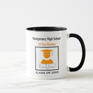Mug Réunion du lycée sur mesure Orange Blanc