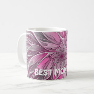 Mug Rêve de fleur rose fractale, Imaginaire floral Mei