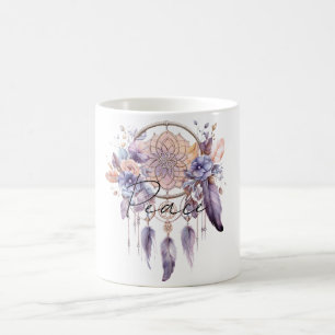 Mug Rêve de paix Catcher Plumes violettes