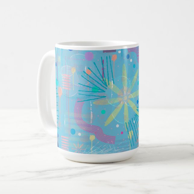 Mug Rêve de pastels bleus Abstrait  (Devant gauche)