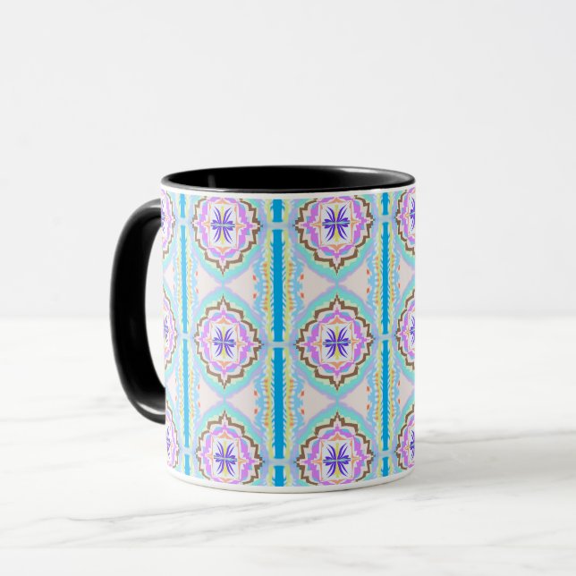 Mug Rêve Pastel Boho Géométrique Kaléidoscope (Devant gauche)