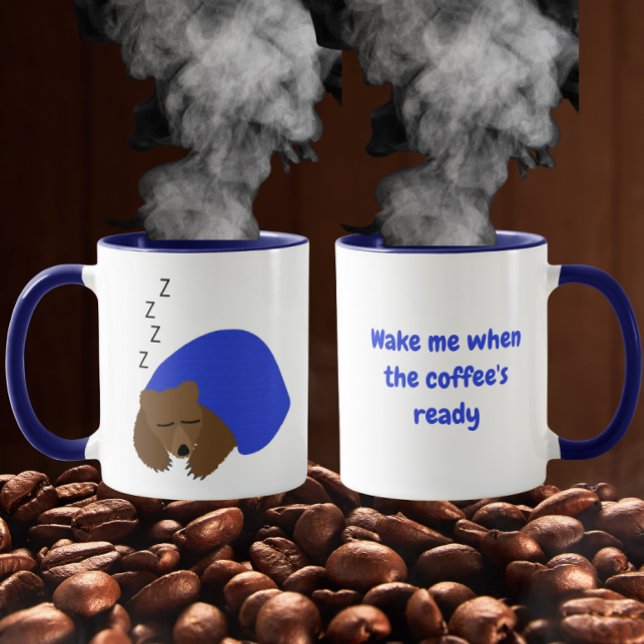 Mug Réveille-moi quand le café sera prêt Sleeping Bear (Créateur téléchargé)