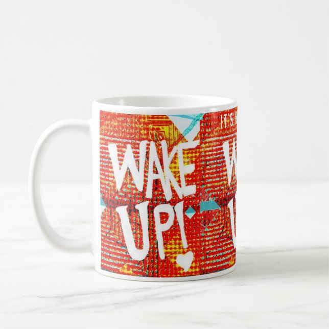 Mug Réveillez-Vous ! Avec message personnalisé (Gauche)