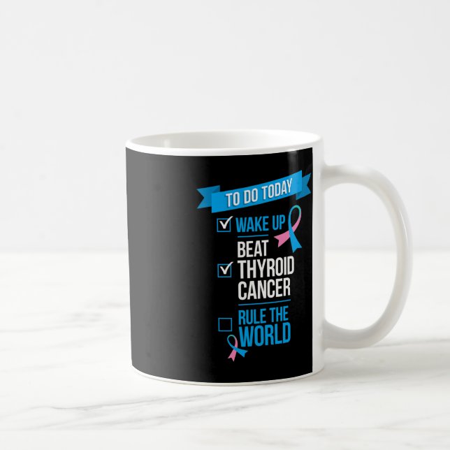 Mug Réveillez-vous battre le cancer de la thyroïde dom (Droite)