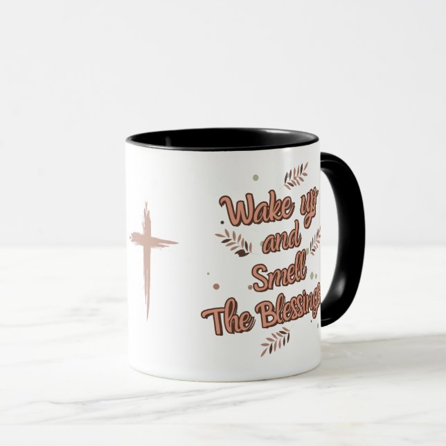 Mug Réveillez-vous et sentez les bénédictions (Devant droit)