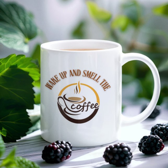 Mug Réveillez-vous et sentez l'odeur du café (Créateur téléchargé)