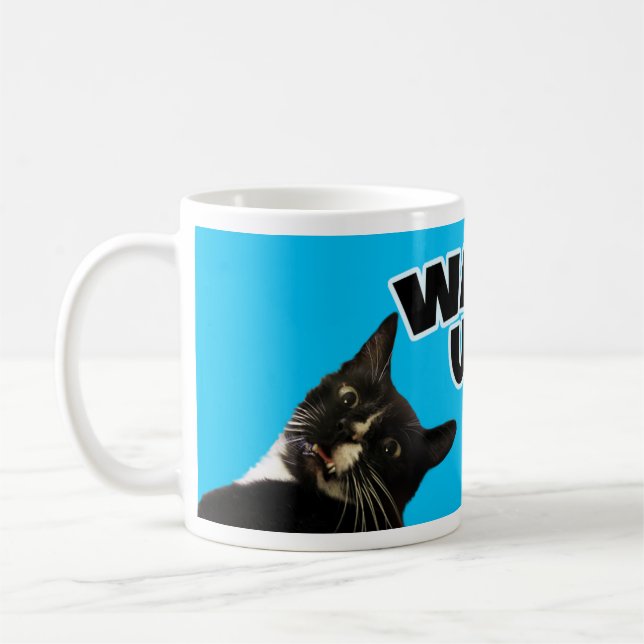 Mug Réveillez-vous Funny Chat Photo Humour Slogan (Gauche)