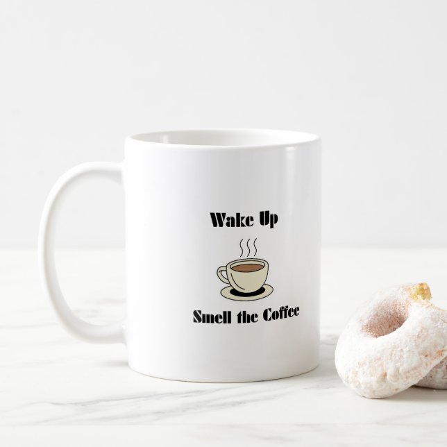 Mug Réveillez-vous sentez le café allumé (Avec donut)