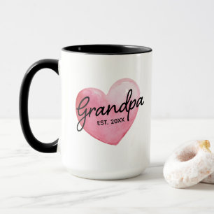Mug Révélation de Grand-Père Date Établie Cœur