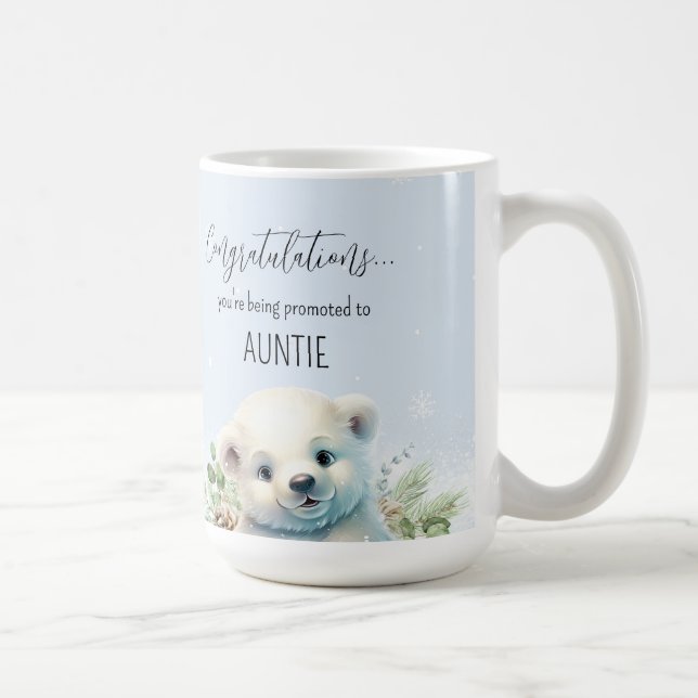 Mug Révélation de grossesse d'ours d'hiver promue à la (Droite)