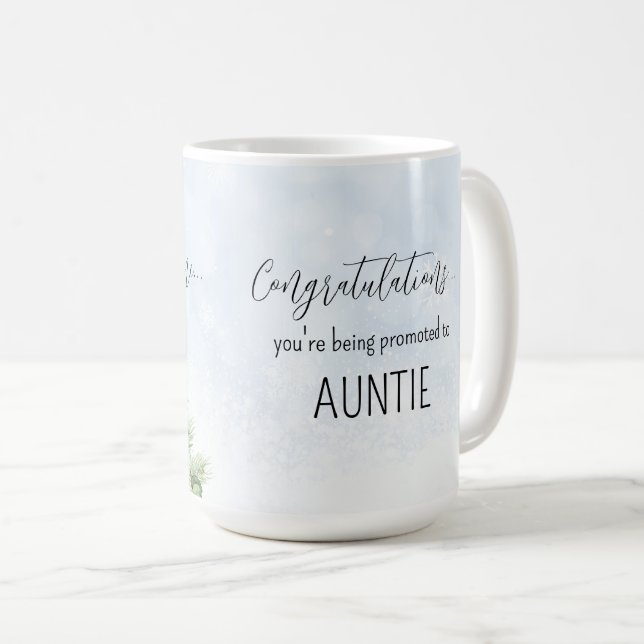 Mug Révélation de grossesse promue à la petite fille d (Devant droit)