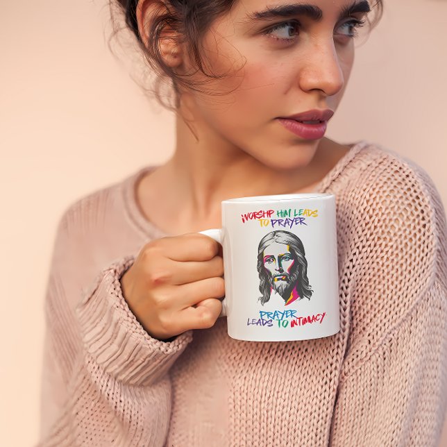 Mug Révélation divine : L'adorer mène à la prière (Créateur téléchargé)
