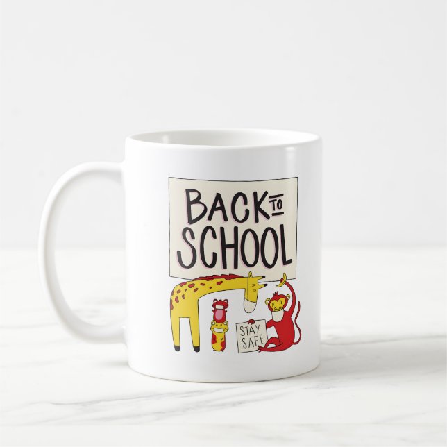 Mug Revenir à l'école Animaux Conception de sécurité (Gauche)