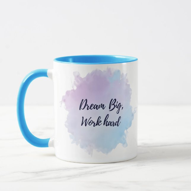 Mug "Rêver gros, travailler dur Mug" (Gauche)