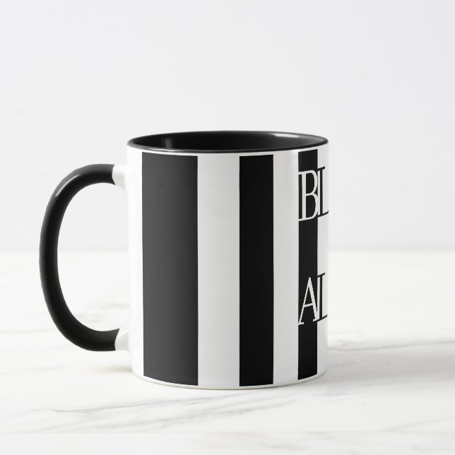 Mug Rêverie monochrome de l'infini noir et blanc (Gauche)