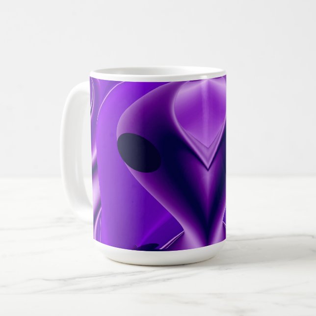 Mug Rêves arc-en-ciel violet 3D, Alien (Devant gauche)