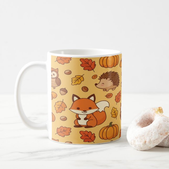 Mug Rêves de cottage d'automne dans la nature (Avec donut)