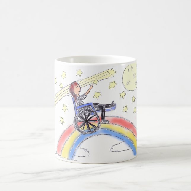 Mug Rêves de fauteuil roulant - au-dessus de (Centre)