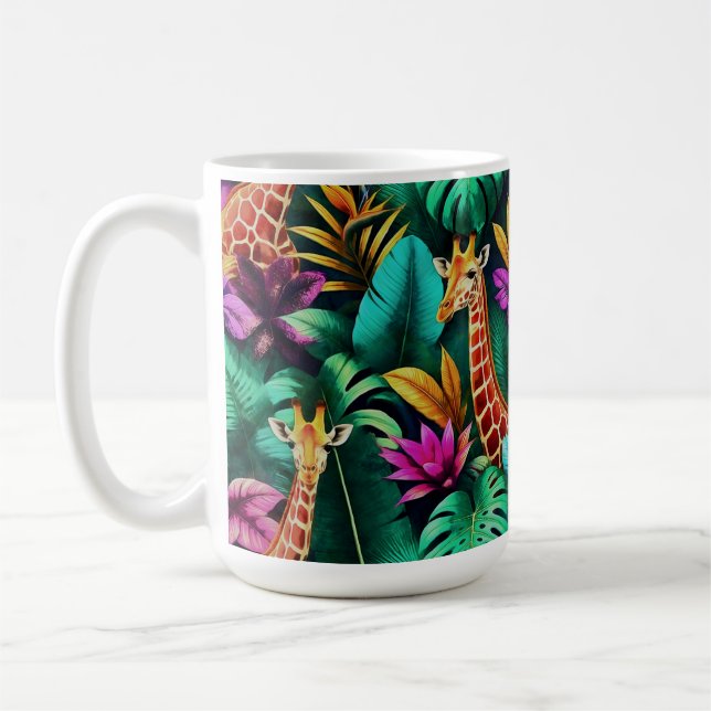 Mug Rêves de girafe de jungle motif de surface transpa (Gauche)