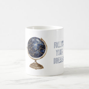 Mug Rêves de globe terrestre bleu