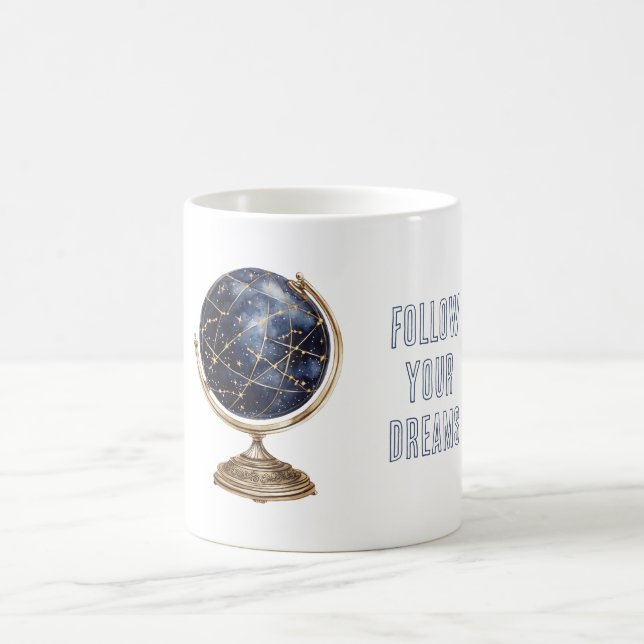 Mug Rêves de globe terrestre bleu (Centre)